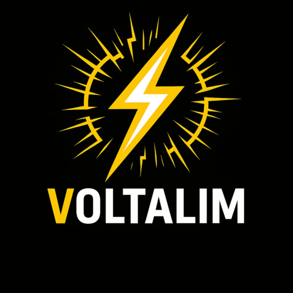 Logo avec éclair et texte Voltalim